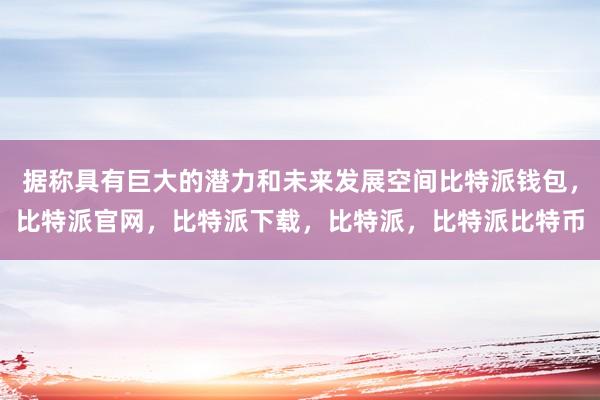 据称具有巨大的潜力和未来发展空间比特派钱包，比特派官网，比特派下载，比特派，比特派比特币